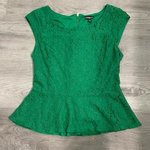 Express Lace Peplum Top
